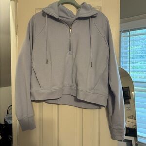 Lavender Women's Cropped Hoodie Sweater